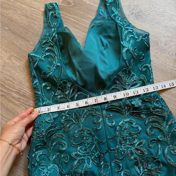 Narianna Elegant Teal Lace Dress- Size S - Picture 11 of 12